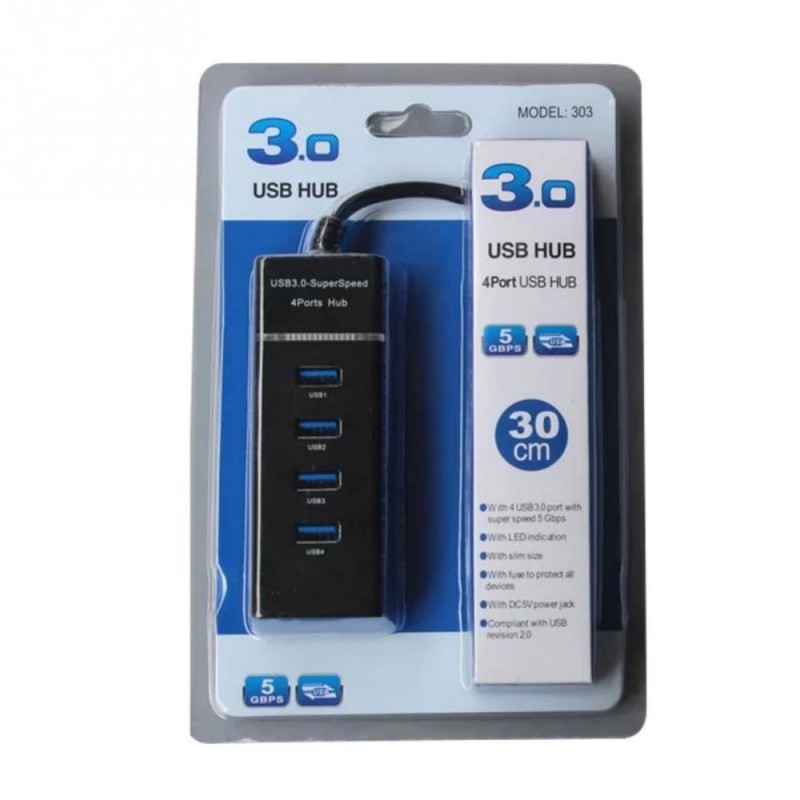HUB USB 3.0 4P BLUE