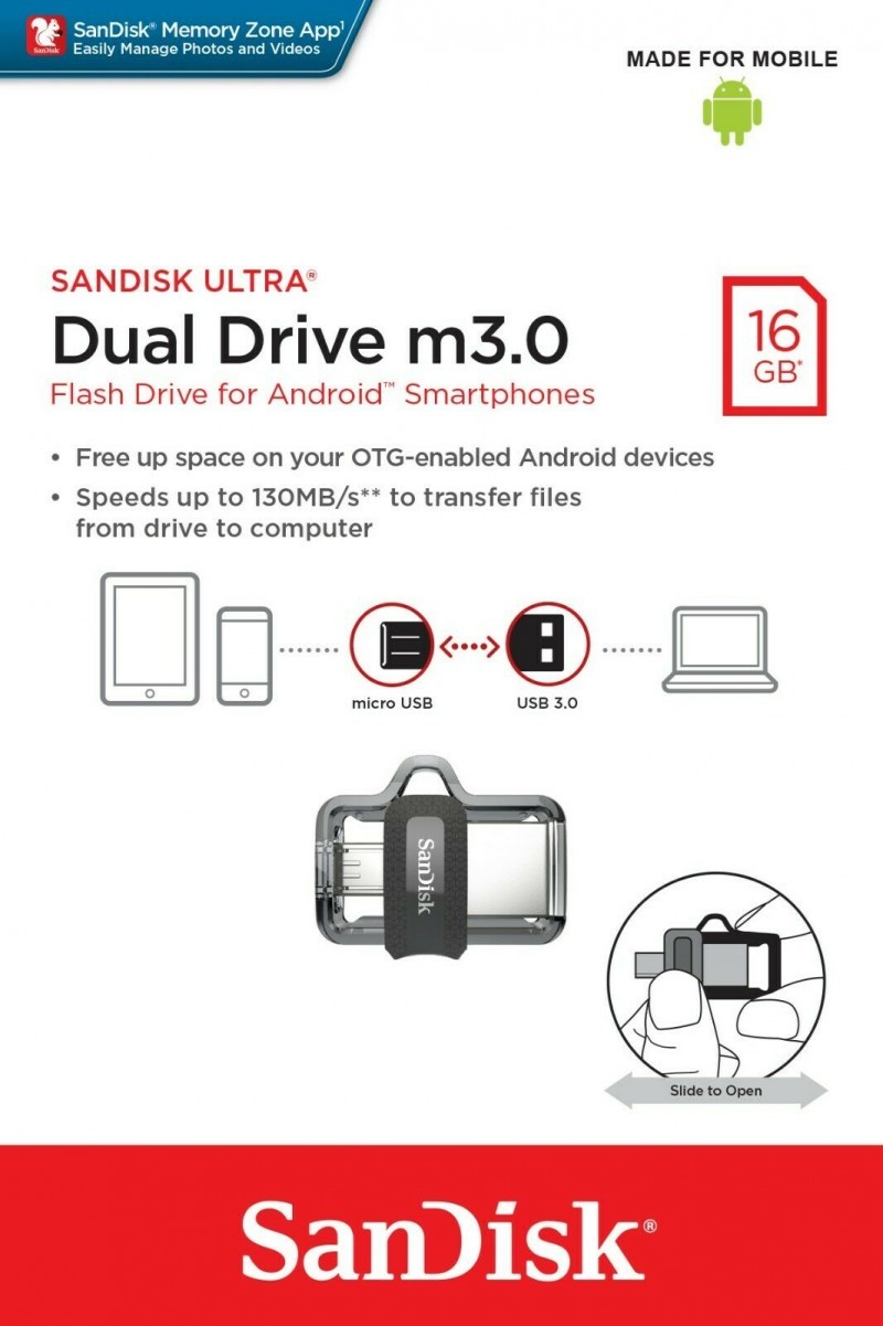 FLASH DISK SANDISK 16GB USB 3.0 OTG MICRO USB