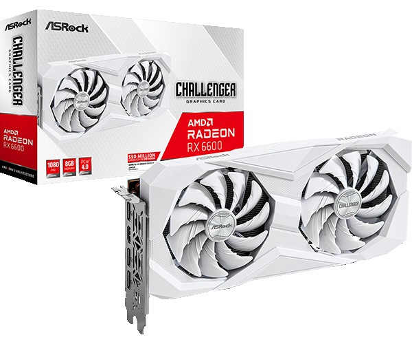 GPU AMD ASROCK CHALLENGER RX6600 8GB WHITE