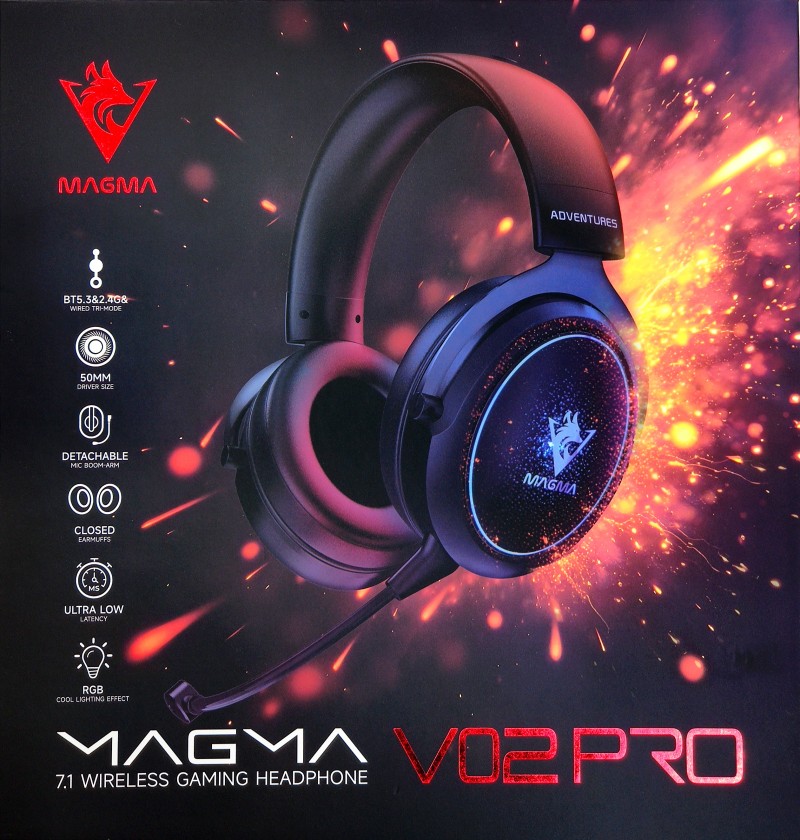 HEADSET MAGMA VALIVOX V02 PRO BK USB 7.1 + WIRELESS