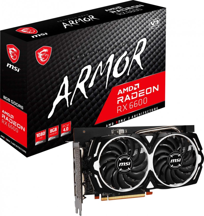GPU NVIDIA MSI RX6600 MSI ARMOR 8GB