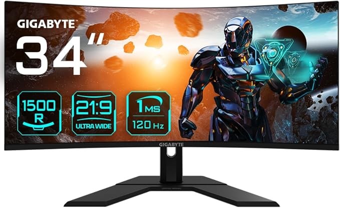 MONITOR GIGABYTE 34P GS34WQC VA/120HZ/1MS/2K/CURVED/WIDE
