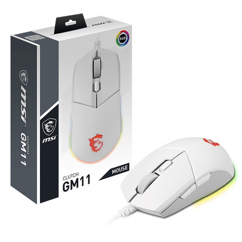 MOUSE MSI CLUTCH GM11 GAMING RGB WHITE