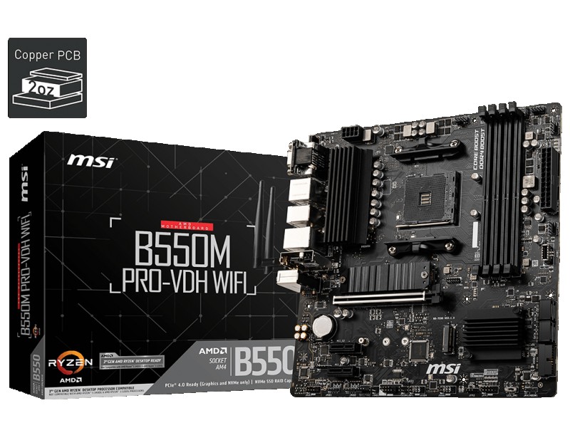 MOTHERBOARD AMD MSI B550M PRO VDH WIFI
