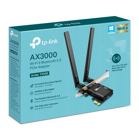 WIFI 6 + BLEUTHOOTH 5.3 PCI EXPRESS AX 3000 TP-LINK ARCHER TX55E