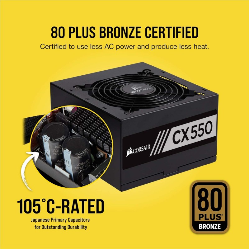 POWER SUPPLY CORSAIR CX SERIES 550W CX550 +80 BRONZ