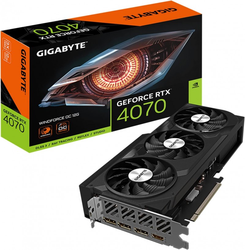 GPU NVIDIA RTX 4070 GIGABYTE WINDFORCE OC 12GB GDDR6
