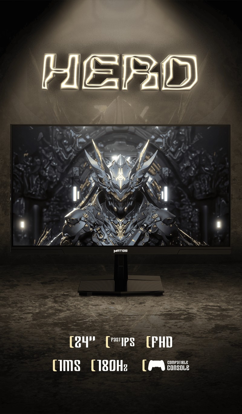 MONITOR MATOS 24P HERO MSG244 180HZ/1MS/IPS/FHD