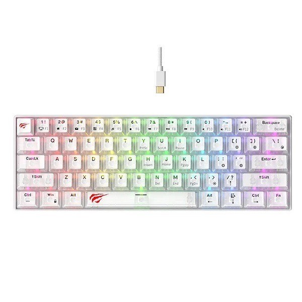 KEYBOARD HAVIT MECHANICAL KB-903L TRANSPARENT SWITCH WHITE