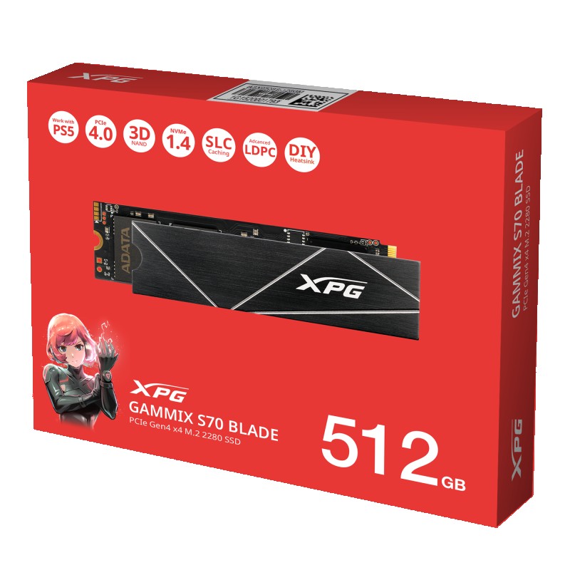 SSD ADATA XPG GAMMIX S70 BLADE GEN 4 512GB 7400 MB/s