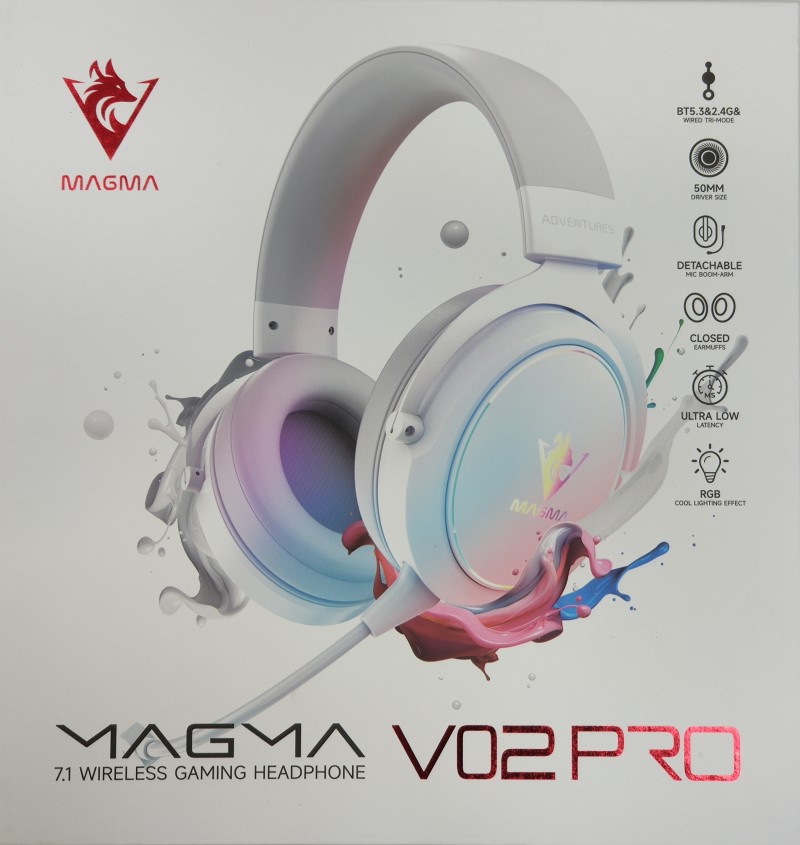 HEADSET MAGMA VALIVOX V02 PRO WHITE USB 7.1 + WIRELESS