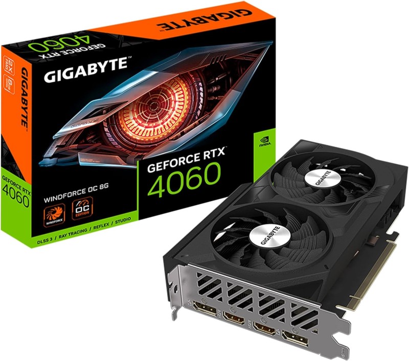 GPU NVIDIA GIGABYTE RTX 4060 WINDFORCE OC 8 GO GDDR6