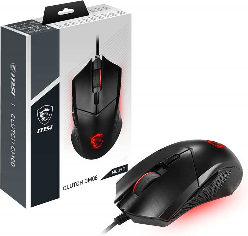 MOUSE MSI CLUTCH GM08 GAMING RED LED
