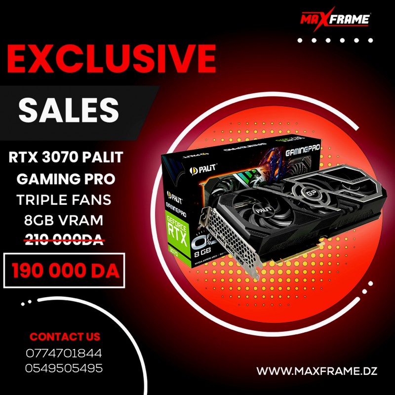 GPU NVIDIA PALIT RTX 3070 8GB GAMING PRO